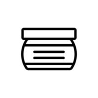 jar of cream with lid icon vector outline illustration