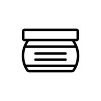 jar of cream with lid icon vector outline illustration