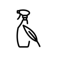 ilustración de contorno vectorial de icono de botella de spray limpiador de eucalipto vector