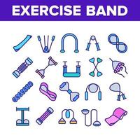 Exercise Band Tools Collection Icons Set Vector