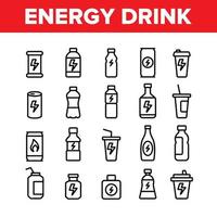 Energy Drink Collection Elements Vector Icons Set