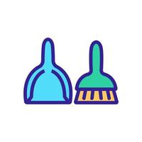 dustpan and brush cleaner domestic tool icon vector outline illustration