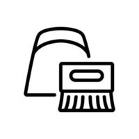 dustpan and brush for sweeping icon vector outline illustration