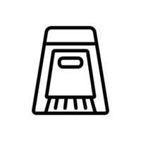 dustpan and brush for purity room icon vector outline illustration