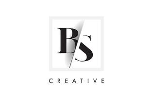 BS Serif Letter Logo Design with Creative Intersected Cut. vector