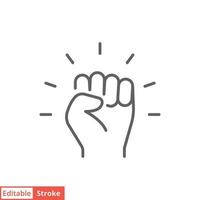 Empowerment icon. Simple outline style. Hand fist, empower, strength, courage, strong, power concept. Thin line vector illustration isolated on white background. Editable stroke EPS 10.