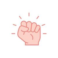 Empowerment icon. Simple flat style. Hand fist, empower, strength, courage, strong, power concept. Filled outline vector illustration isolated on white background. EPS 10.