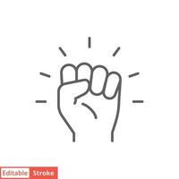 Empowerment icon. Simple outline style. Hand fist, empower, strength, courage, strong, power concept. Thin line vector illustration isolated on white background. Editable stroke EPS 10.