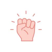 Empowerment icon. Simple flat style. Hand fist, empower, strength, courage, strong, power concept. Filled outline vector illustration isolated on white background. EPS 10.