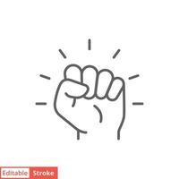 Empowerment icon. Simple outline style. Hand fist, empower, strength, courage, strong, power concept. Thin line vector illustration isolated on white background. Editable stroke EPS 10.