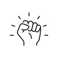 Empowerment icon. Simple outline style. Hand fist, empower, strength, courage, strong, power concept. Thin line vector illustration isolated on white background. EPS 10.