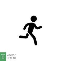 icono de corredor. estilo sólido simple. el hombre corre rápido, carrera, sprint, concepto deportivo. ilustración de vector de glifo aislado sobre fondo blanco. eps 10.