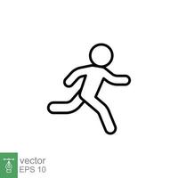 icono de corredor. estilo de esquema simple. el hombre corre rápido, carrera, sprint, concepto deportivo. ilustración de vector de línea delgada aislada sobre fondo blanco. eps 10.