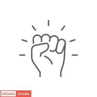 Empowerment icon. Simple outline style. Hand fist, empower, strength, courage, strong, power concept. Thin line vector illustration isolated on white background. Editable stroke EPS 10.