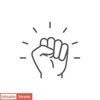 Empowerment icon. Simple outline style. Hand fist, empower, strength, courage, strong, power concept. Thin line vector illustration isolated on white background. Editable stroke EPS 10.