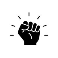 Empowerment icon. Simple solid style. Hand fist, empower, strength, courage, strong, power concept. Glyph vector illustration isolated on white background. EPS 10.