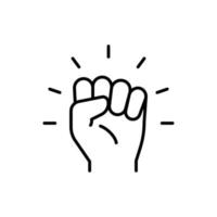 Empowerment icon. Simple outline style. Hand fist, empower, strength, courage, strong, power concept. Thin line vector illustration isolated on white background. EPS 10.