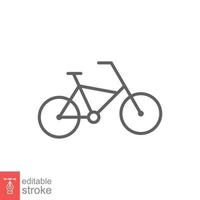 Bicycle icon. Simple outline style. Bike, race, transportation concept. Thin line vector illustration isolated on white background. Editable stroke EPS 10.