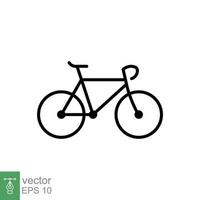 icono de bicicleta. estilo de esquema simple. bicicleta, carrera, concepto de transporte. ilustración de vector de línea delgada aislada sobre fondo blanco. eps 10.