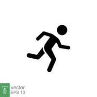 icono de corredor. estilo sólido simple. el hombre corre rápido, carrera, sprint, concepto deportivo. ilustración de vector de glifo aislado sobre fondo blanco. eps 10.