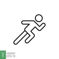 icono de corredor. estilo de esquema simple. el hombre corre rápido, carrera, sprint, concepto deportivo. ilustración de vector de línea delgada aislada sobre fondo blanco. eps 10.