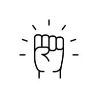 Empowerment icon. Simple outline style. Hand fist, empower, strength, courage, strong, power concept. Thin line vector illustration isolated on white background. EPS 10.