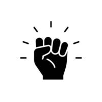 Empowerment icon. Simple solid style. Hand fist, empower, strength, courage, strong, power concept. Glyph vector illustration isolated on white background. EPS 10.