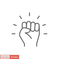 Empowerment icon. Simple outline style. Hand fist, empower, strength, courage, strong, power concept. Thin line vector illustration isolated on white background. Editable stroke EPS 10.