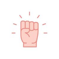 Empowerment icon. Simple flat style. Hand fist, empower, strength, courage, strong, power concept. Filled outline vector illustration isolated on white background. EPS 10.