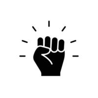 Empowerment icon. Simple solid style. Hand fist, empower, strength, courage, strong, power concept. Glyph vector illustration isolated on white background. EPS 10.