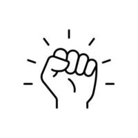 Empowerment icon. Simple outline style. Hand fist, empower, strength, courage, strong, power concept. Thin line vector illustration isolated on white background. EPS 10.