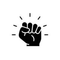 Empowerment icon. Simple solid style. Hand fist, empower, strength, courage, strong, power concept. Glyph vector illustration isolated on white background. EPS 10.