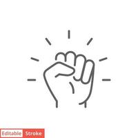 Empowerment icon. Simple outline style. Hand fist, empower, strength, courage, strong, power concept. Thin line vector illustration isolated on white background. Editable stroke EPS 10.