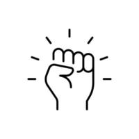 Empowerment icon. Simple outline style. Hand fist, empower, strength, courage, strong, power concept. Thin line vector illustration isolated on white background. EPS 10.