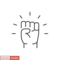 Empowerment icon. Simple outline style. Hand fist, empower, strength, courage, strong, power concept. Thin line vector illustration isolated on white background. Editable stroke EPS 10.