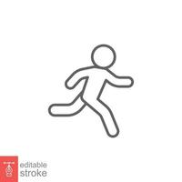 Runner icon. Simple outline style. Man run fast, race, sprint, sport concept. Thin line vector illustration isolated on white background. Editable stroke EPS 10.