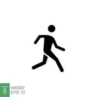 icono de corredor. estilo sólido simple. el hombre corre rápido, carrera, sprint, concepto deportivo. ilustración de vector de glifo aislado sobre fondo blanco. eps 10.