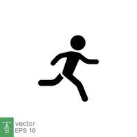 icono de corredor. estilo sólido simple. el hombre corre rápido, carrera, sprint, concepto deportivo. ilustración de vector de glifo aislado sobre fondo blanco. eps 10.