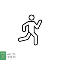 icono de corredor. estilo de esquema simple. el hombre corre rápido, carrera, sprint, concepto deportivo. ilustración de vector de línea delgada aislada sobre fondo blanco. eps 10.