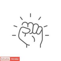 Empowerment icon. Simple outline style. Hand fist, empower, strength, courage, strong, power concept. Thin line vector illustration isolated on white background. Editable stroke EPS 10.