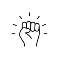 Empowerment icon. Simple outline style. Hand fist, empower, strength, courage, strong, power concept. Thin line vector illustration isolated on white background. EPS 10.