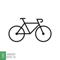 icono de bicicleta. estilo de esquema simple. bicicleta, carrera, concepto de transporte. ilustración de vector de línea delgada aislada sobre fondo blanco. eps 10.