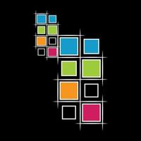 modern squares on black background vector