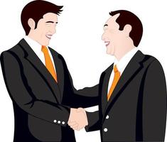 hand shake business on white background vector