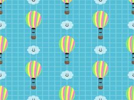 Balloon cartoon character seamless pattern on blue background. vector