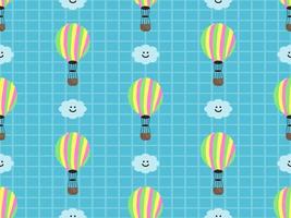 Balloon cartoon character seamless pattern on blue background. vector