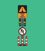 Vector illustration of a traffic sign stay on the road