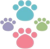 paw prints color on white background vector