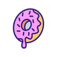 ilustración de contorno de vector de icono de donut de glaseado