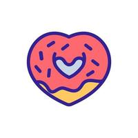 donut mordido con migas icono vector ilustración de contorno